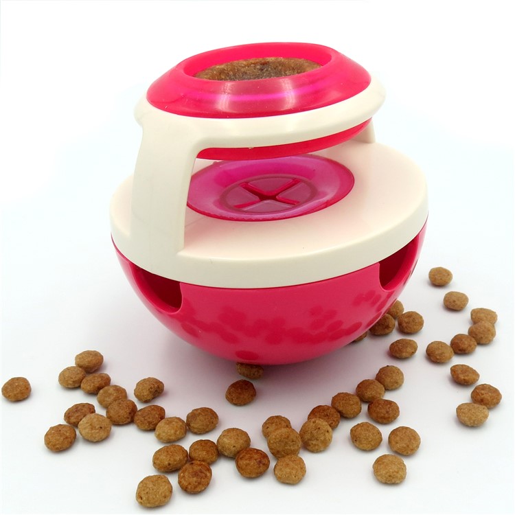 Tumbler Shapes Pet Dog Chew Toy Leaky Food Ball Food Dispenser - Pink-3