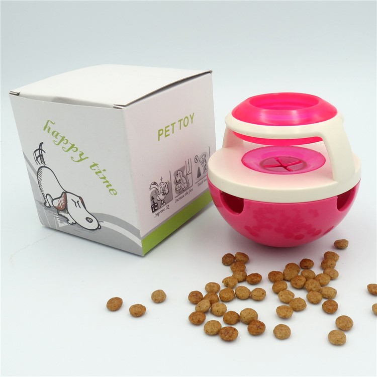 Tumbler Shapes Pet Dog Chew Toy Leaky Food Ball Food Dispenser - Pink-7