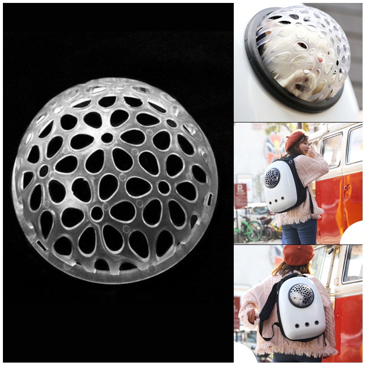 17cm Transparent Acrylic Breathable Dome Cover for Pet Carrier Bag - Multiple Holes-1