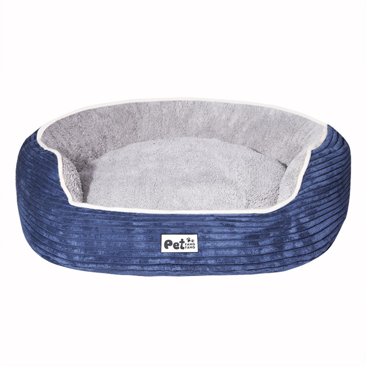 Cat and Dog Sleep Zone Corduroy Pet Bed House Cushion Mat Pad - Blue / Size: S-2