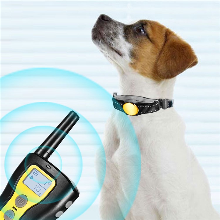 IPETS 320 IPX7 Waterproof Remote Dog Collar with Vibration and Shock Modes - Yellow / UK Plug-5