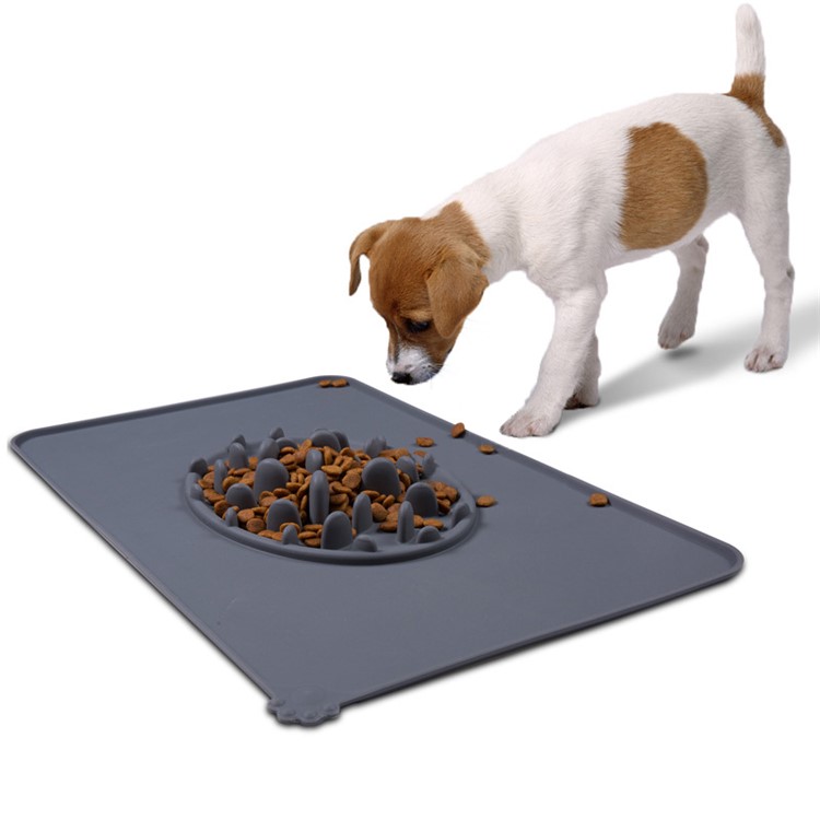 Pet Slow Feeding Food-grade Silicone Dog Pad Cat Buddy Bowl Mat - Grey-2
