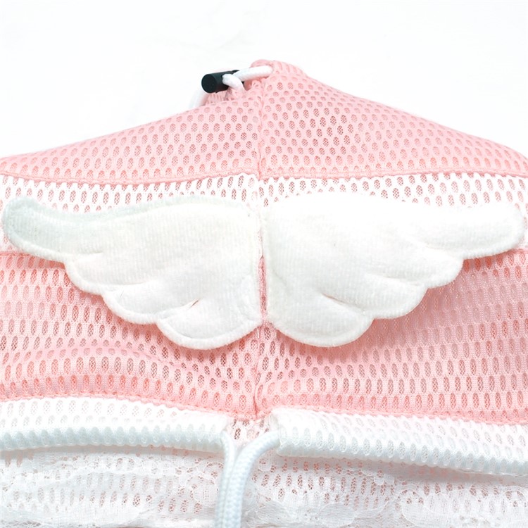 Anti Scratch Multifunction Adjustable Mesh Cat Bath Grooming Bag - Pink/White-2