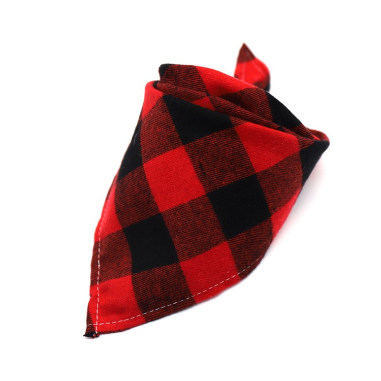 LEMONDA Plaid Pattern Dog Bandana Washable Reversible Triangle Bib Scarf, Size: 42 x 42 x 59.5cm - Color 22-2