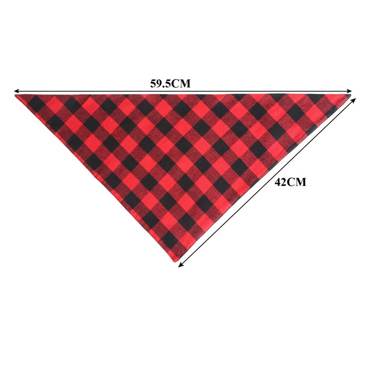 LEMONDA Plaid Pattern Dog Bandana Washable Reversible Triangle Bib Scarf, Size: 42 x 42 x 59.5cm - Color 22-6