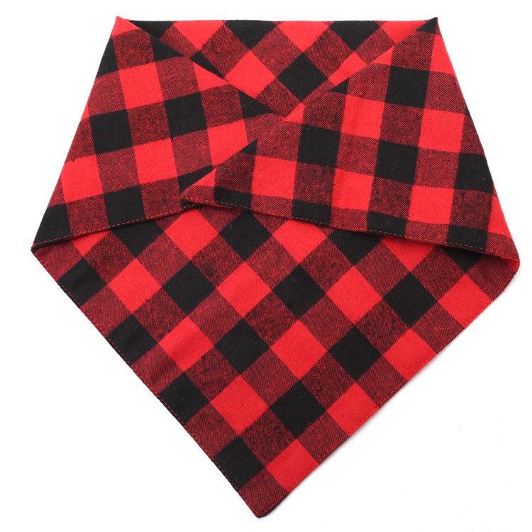 Dog Classic Plaid Pet Bandana Scarf Triangle Pet Bibs Kerchief - Size: M-3