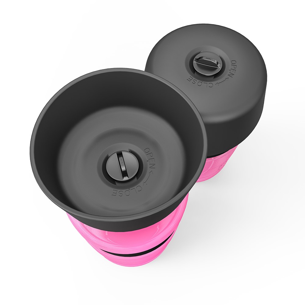 Pet Water Bottle Sports Squeeze Type Portable Cup Outdoor Cat Dog Kettle - Pink-1