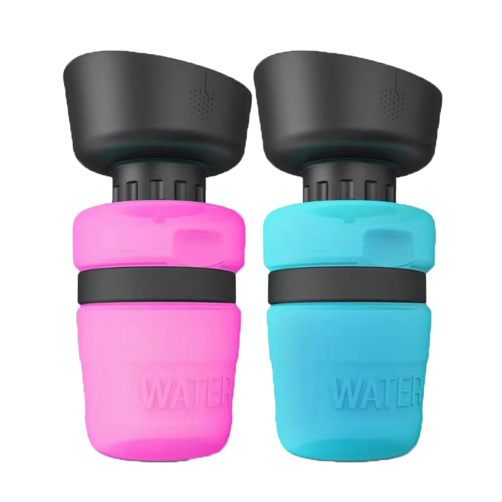 Pet Water Bottle Sports Squeeze Type Portable Cup Outdoor Cat Dog Kettle - Pink-2