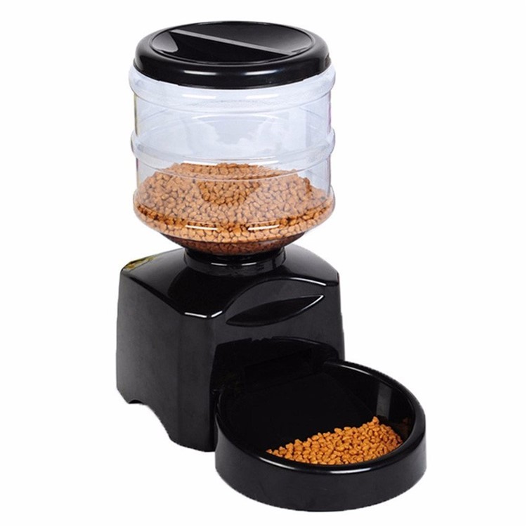 5.5L Automatic Pet Feeder Electric Pet Dry Food Container with LCD Display for Dogs Cats - Black-11