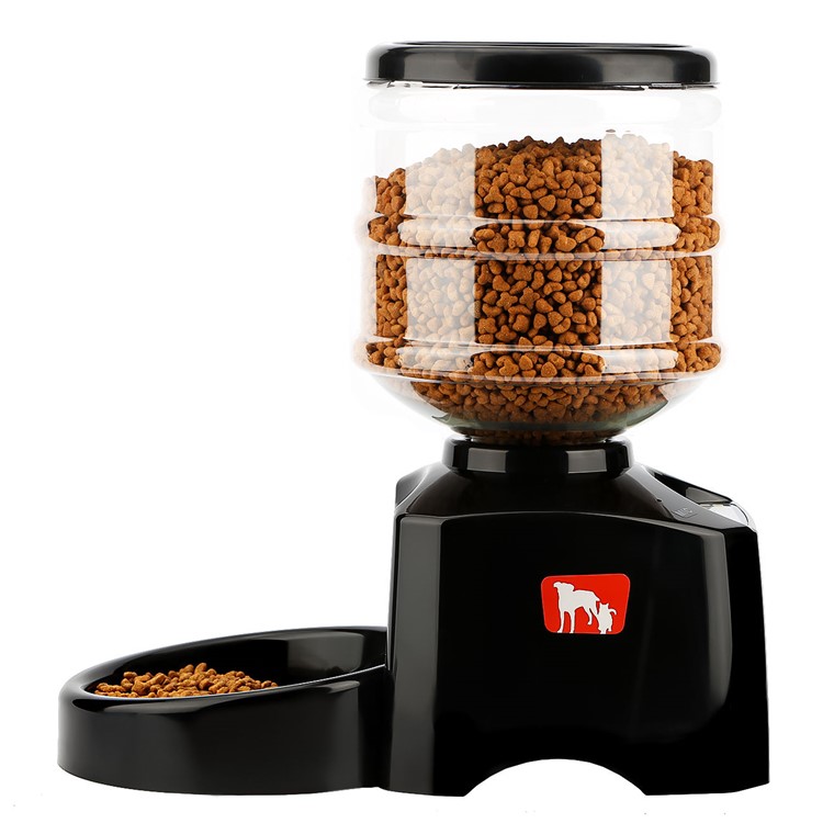 5.5L Automatic Pet Feeder Electric Pet Dry Food Container with LCD Display for Dogs Cats - Black-2