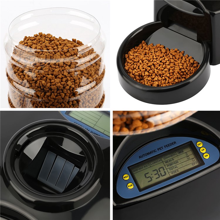 5.5L Automatic Pet Feeder Electric Pet Dry Food Container with LCD Display for Dogs Cats - Black-7