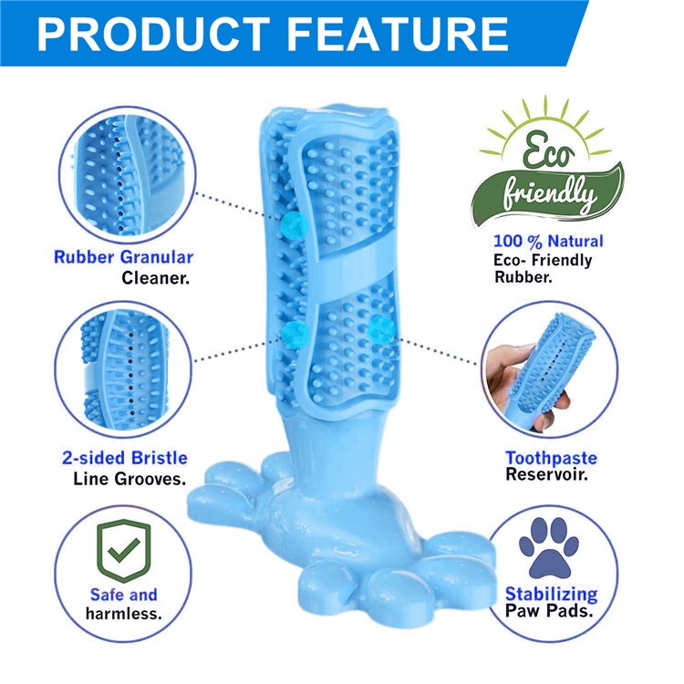 Cão Escova De Dentes Para Animais Mastigar Brinquedo Vara Dentes Limpador Massager - Azul Escuro-3