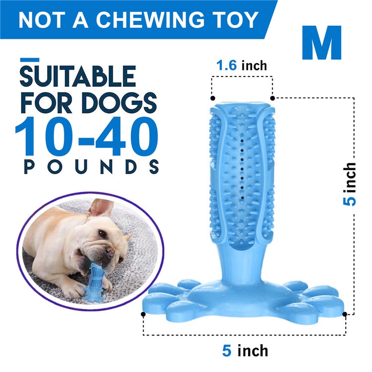 Cão Escova De Dentes Para Animais Mastigar Brinquedo Vara Dentes Limpador Massager - Azul Escuro-6