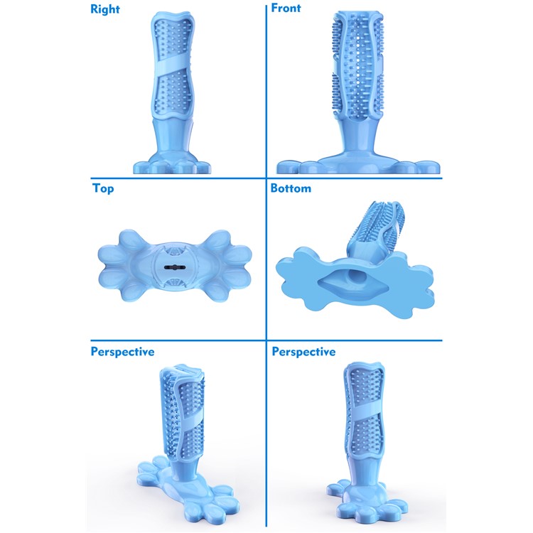 Cão Escova De Dentes Para Animais Mastigar Brinquedo Vara Dentes Limpador Massager - Azul Escuro-8