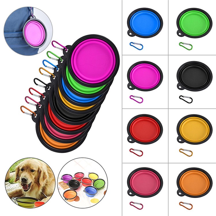 Dog TPE Folding Bowl Pet Accessories Travel Bowl Cat Food Water Bowls 350ML - Purple-3
