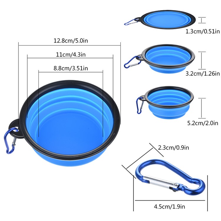 Dog TPE Folding Bowl Pet Accessories Travel Bowl Cat Food Water Bowls 350ML - Purple-5