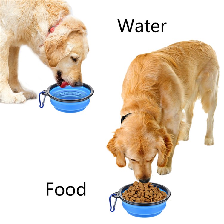 Dog TPE Folding Bowl Pet Accessories Travel Bowl Cat Food Water Bowls 350ML - Purple-6