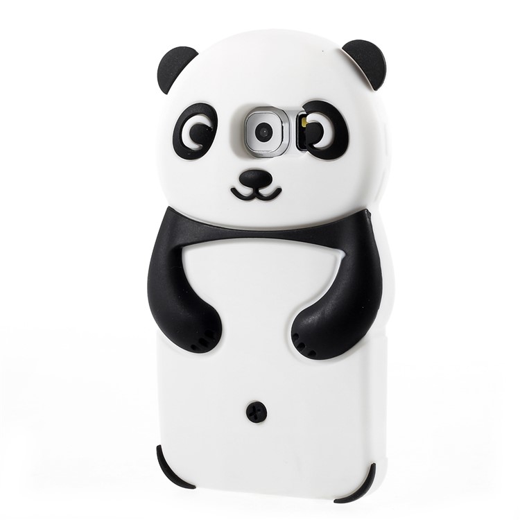 3D Panda Silicone Case for Samsung Galaxy S6 G920 - Black-2