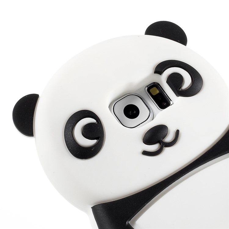3D Panda Silicone Case for Samsung Galaxy S6 G920 - Black-4