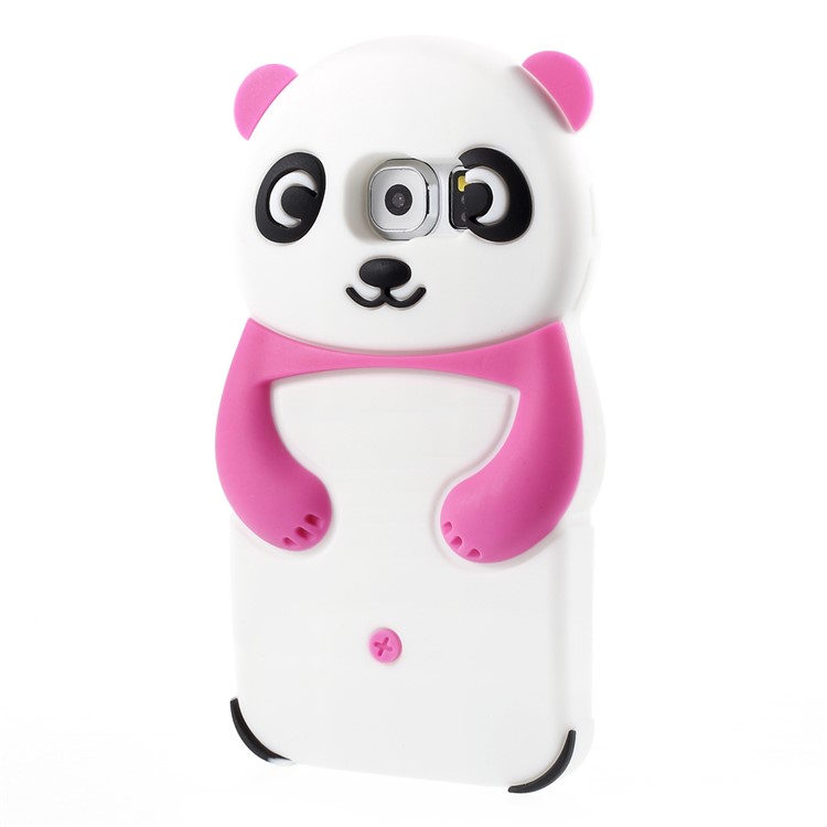 3D Panda Silicone Protective Shell for Samsung Galaxy S6 G920 - Rose-2