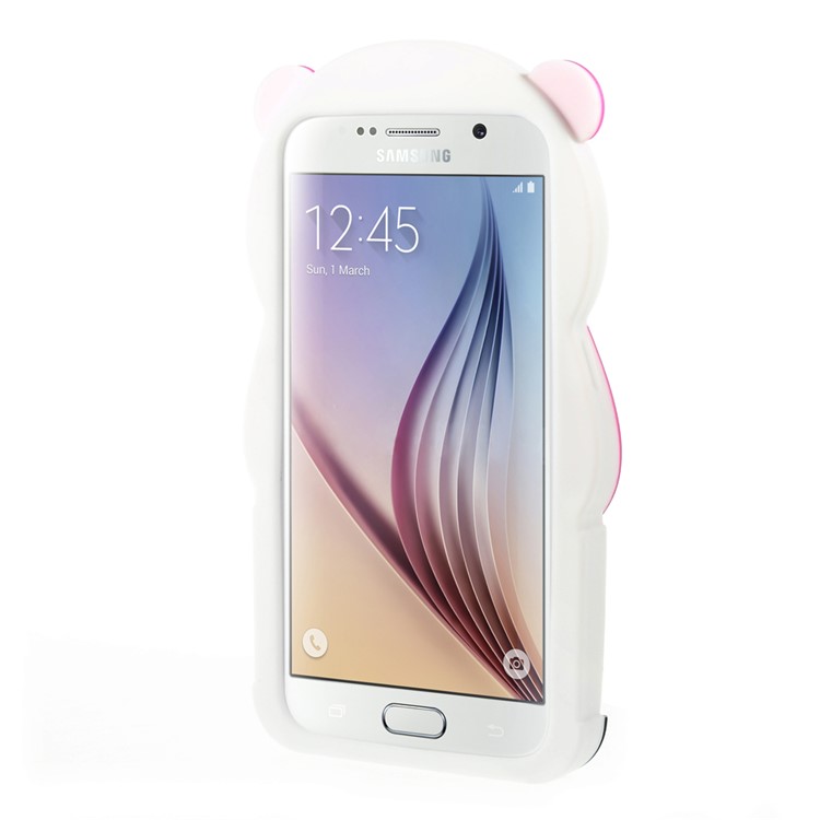 3D Panda Silicone Protective Shell for Samsung Galaxy S6 G920 - Rose-3