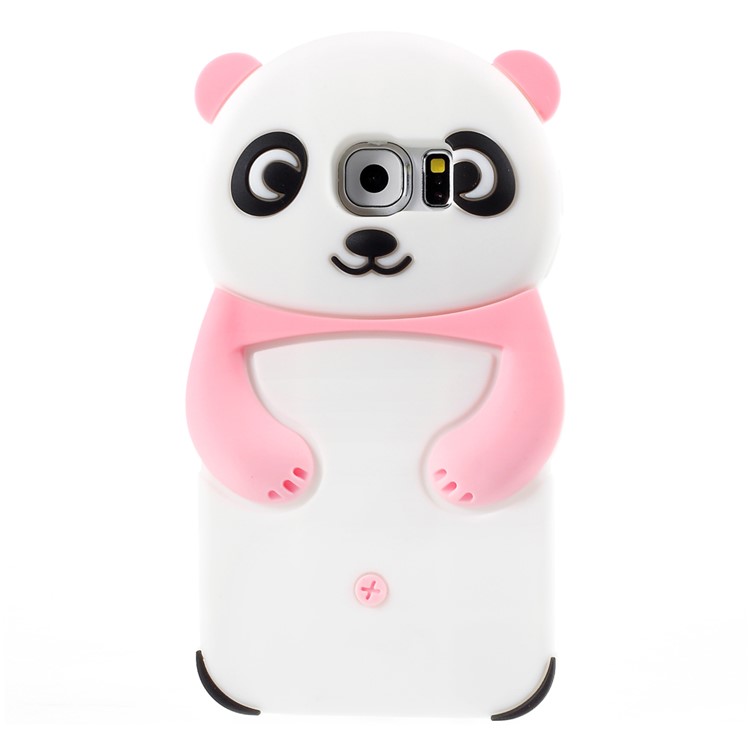 3D Panda Silicone Cover for Samsung Galaxy S6 G920 - Pink-1