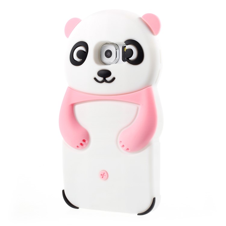 3D Panda Silicone Cover for Samsung Galaxy S6 G920 - Pink-2