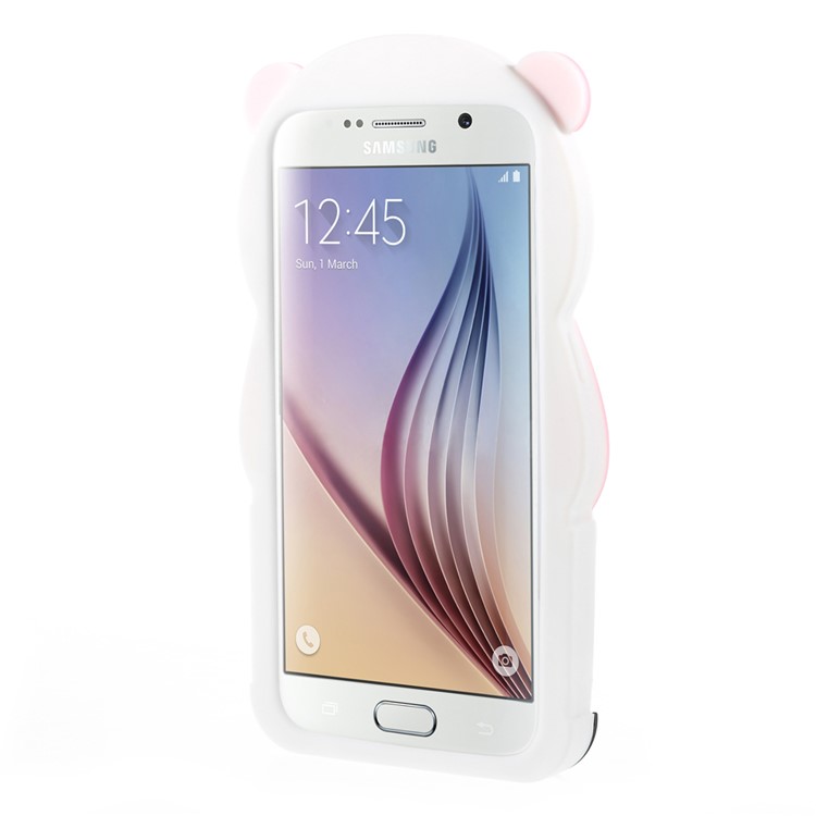 3D Panda Silicone Cover for Samsung Galaxy S6 G920 - Pink-3