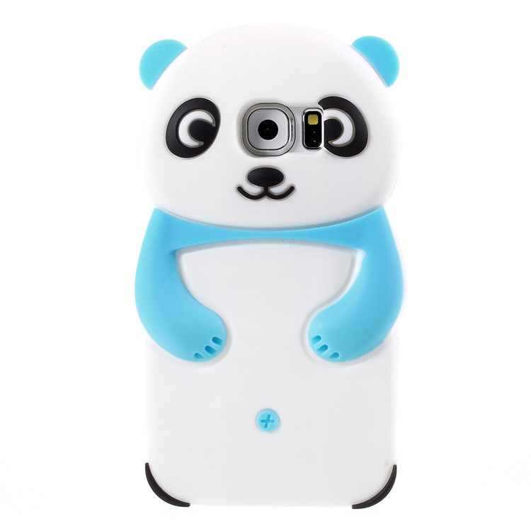 3D Panda Silicone Cover for Samsung Galaxy S6 G920 - Light Blue-1