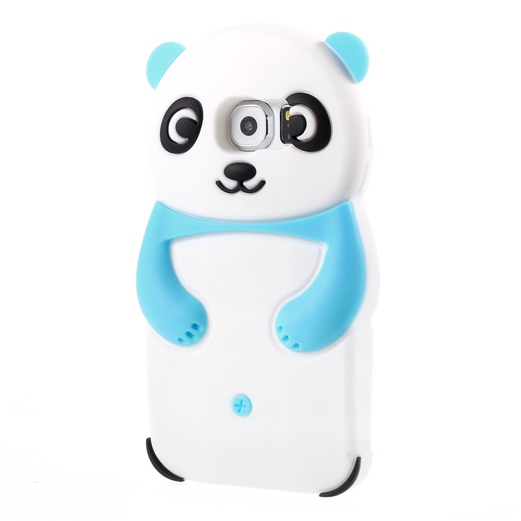 3D Panda Silicone Cover for Samsung Galaxy S6 G920 - Light Blue-2