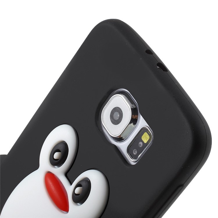 Cute 3D Penguin Soft Silicone Back Case for Samsung Galaxy S6 G920 - Black-4
