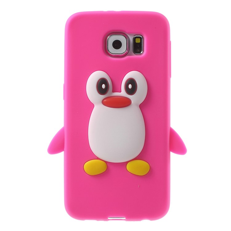Cute 3D Penguin Soft Silicone Back Case for Samsung Galaxy S6 G920 - Rose-2