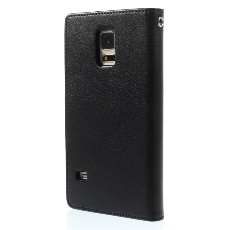 Mercury GOOSPERY Rich Diary Leather Wallet Case for Samsung Galaxy S5 G900 / S5 Neo - Black-2