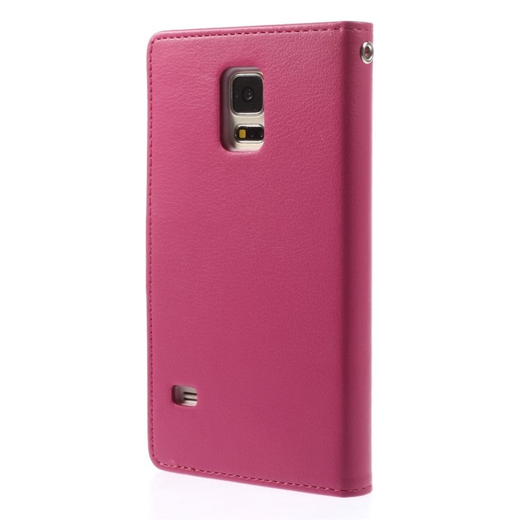 Mercury GOOSPERY Rich Diary Leather Wallet Cover for Samsung Galaxy S5 G900 / S5 Neo - Rose-3