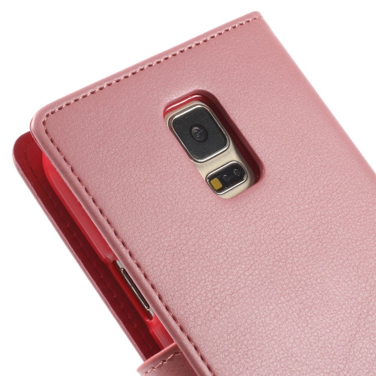 Mercury GOOSPERY Rich Diary Leather Wallet Shell for Samsung Galaxy S5 G900 / S5 Neo - Pink-9