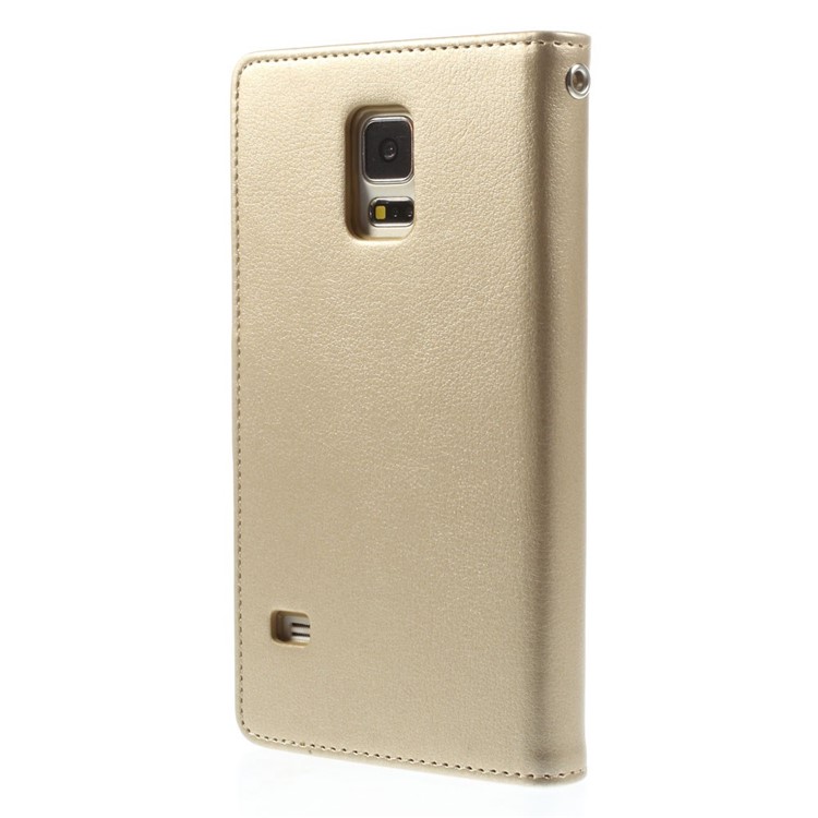 Mercury Goospery Rich Diary Carteira Capa De Couro Para Samsung Galaxy S5 G900 / S5 Neo. - Champanhe