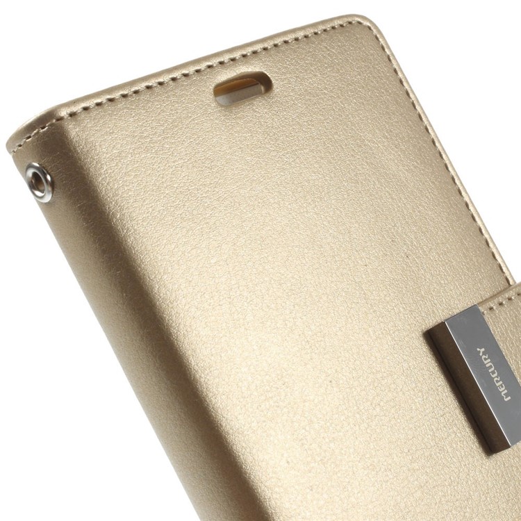 Mercury GOOSPERY Rich Diary Wallet Leather Cover for Samsung Galaxy S5 G900 / S5 Neo - Champagne-8