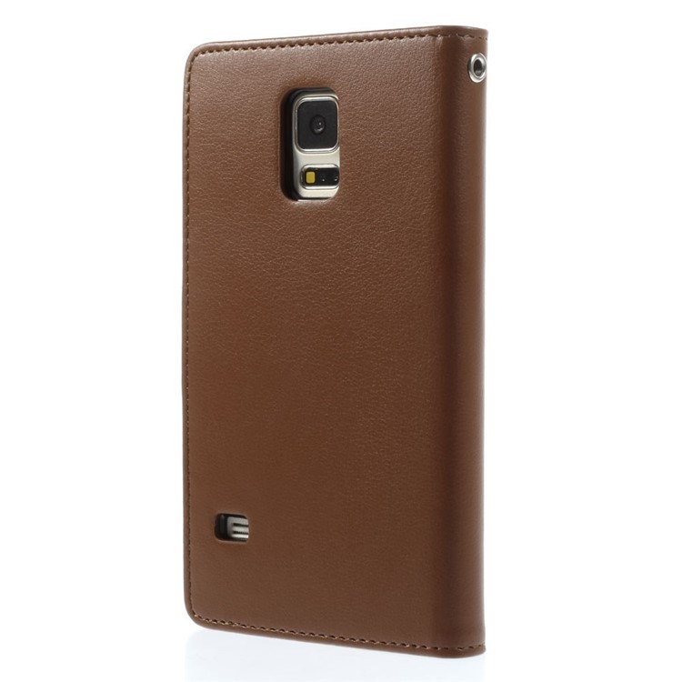 Mercury GOOSPERY Rich Diary Wallet Leather Shell for Samsung Galaxy S5 G900 / S5 Neo - Brown-2