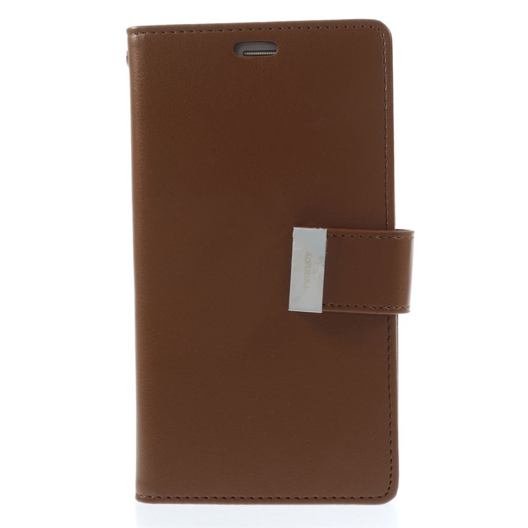 Mercury GOOSPERY Rich Diary Wallet Leather Shell for Samsung Galaxy S5 G900 / S5 Neo - Brown-3