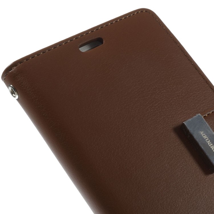Mercury GOOSPERY Rich Diary Wallet Leather Shell for Samsung Galaxy S5 G900 / S5 Neo - Brown-8