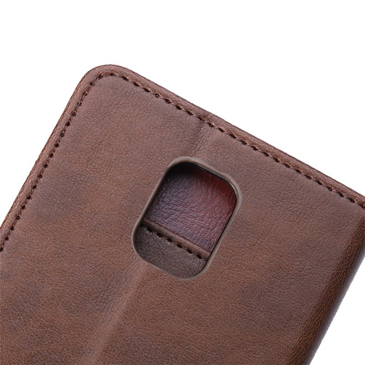 Crazy Horse Pattern Flip Card Holder Leather Case for Samsung Galaxy Note 4 N910 - Coffee-10