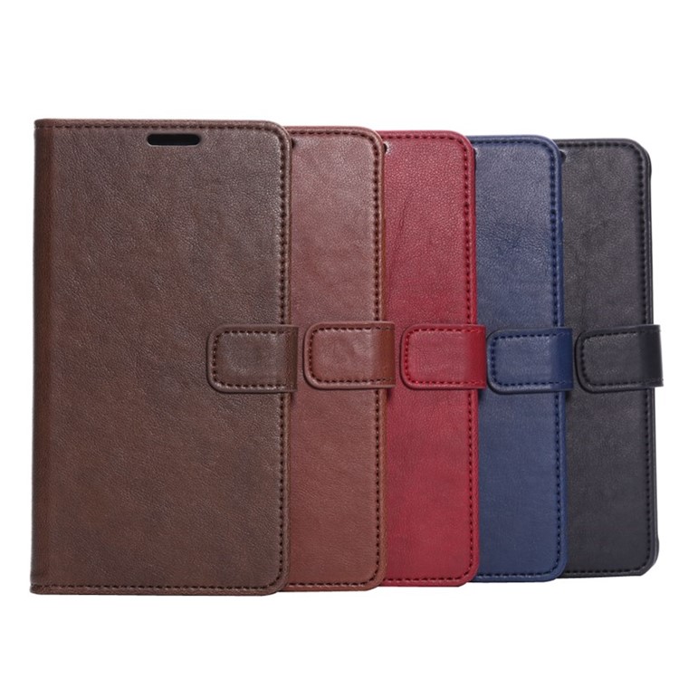 Crazy Horse Pattern Flip Card Holder Leather Case for Samsung Galaxy Note 4 N910 - Coffee-14