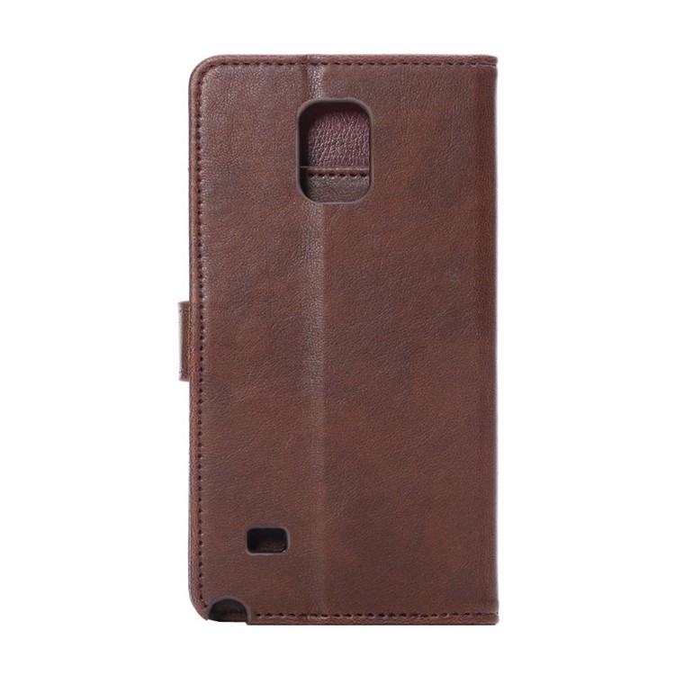 Crazy Horse Pattern Flip Card Holder Leather Case for Samsung Galaxy Note 4 N910 - Coffee-3