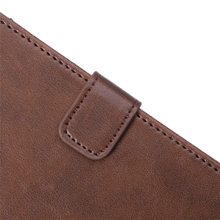 Crazy Horse Pattern Flip Card Holder Leather Case for Samsung Galaxy Note 4 N910 - Coffee-9
