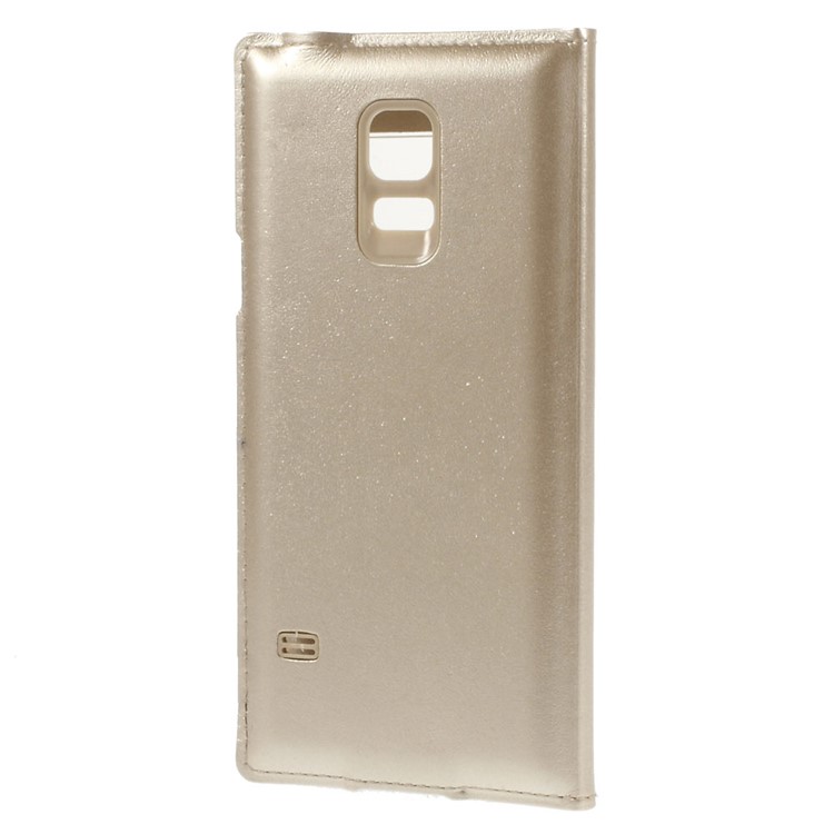 For Samsung Galaxy S5 mini G800 Smart Window View Leather Flip Battery Back Cover - Gold-3