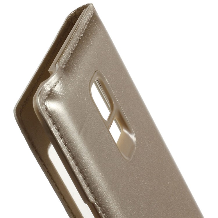 For Samsung Galaxy S5 mini G800 Smart Window View Leather Flip Battery Back Cover - Gold-5