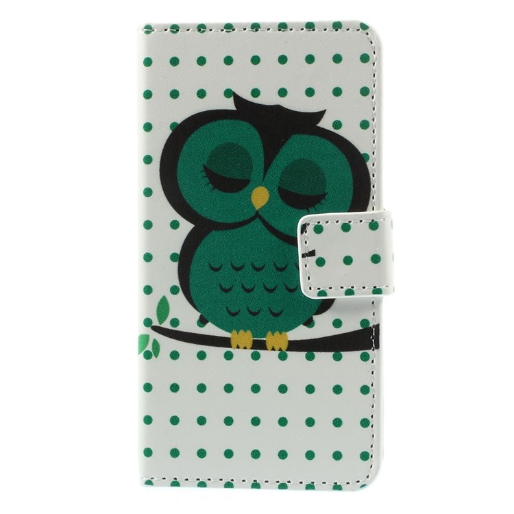 Sleeping Owl for Samsung Galaxy Alpha G850F G850A Stand Leather Wallet Shell-3