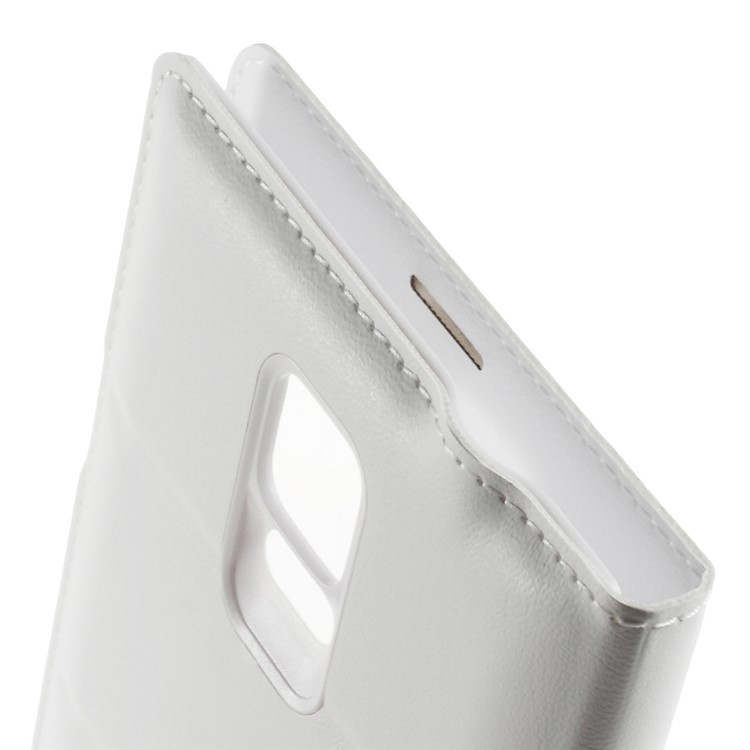 View Window Leather Flip Battery Door Cover for Samsung Galaxy Note 4 N910 - White-4
