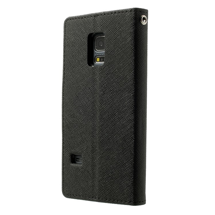 Mercury GOOSPERY Fancy Diary Leather Wallet Case for Samsung Galaxy S5 mini G800 w/ Stand - Black-2