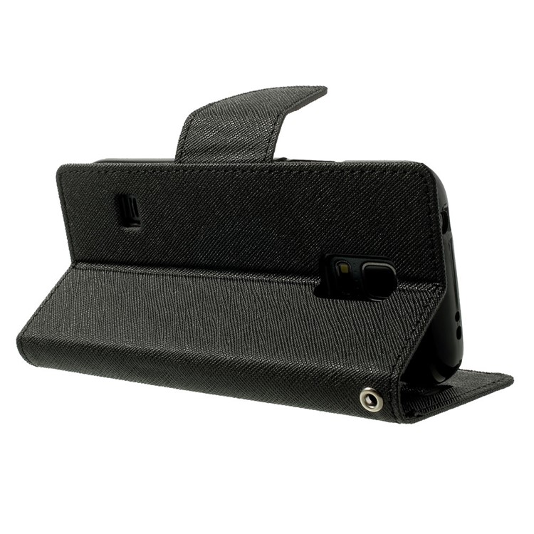 Mercury GOOSPERY Fancy Diary Leather Wallet Case for Samsung Galaxy S5 mini G800 w/ Stand - Black-4